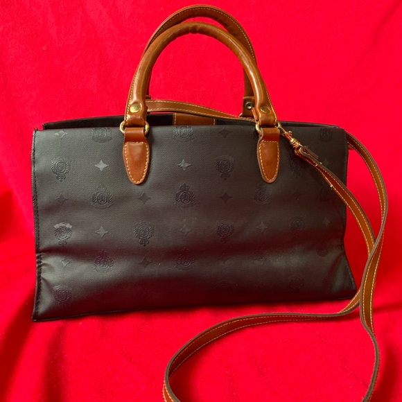 Black and Tan Shoulder Bag with Crossbody Strap - Picture 8 of 13